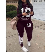 LW Letter Print Striped Pants Set