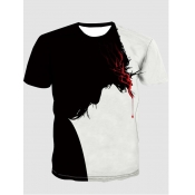 LW Men Letter Print Patchwork T-shirt