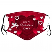 Lovely Casual Heart-shaped Print Red Face Mask