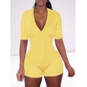 LW Casual V Neck Skinny Yellow Sleepwear