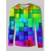 Lovely Men Casual Plaid Print Gradient Multicolor 