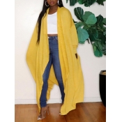 Lovely Casual Dropped Shoulder Pocket Design Yello