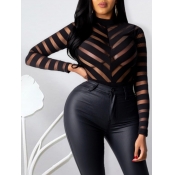 Lovely Sexy Mesh Patchwork Black Base Layer(No-pos