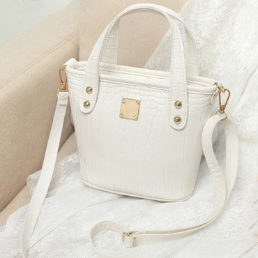 LW Stylish Striped Print White Crossbody Bag