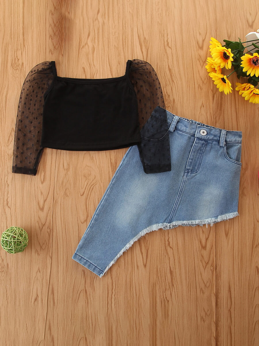 LW COTTON Girl Casual Mesh Patchwork Asymmetrical Black Two Piece Skirt Set
LW COTTON Girl Casual Mesh Patchwork Asymmetrical Black Two Piece Skirt Set