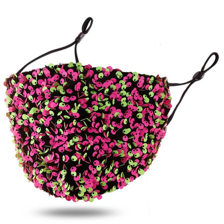 

Lovely Chic Sequined Rose Red Face Mask