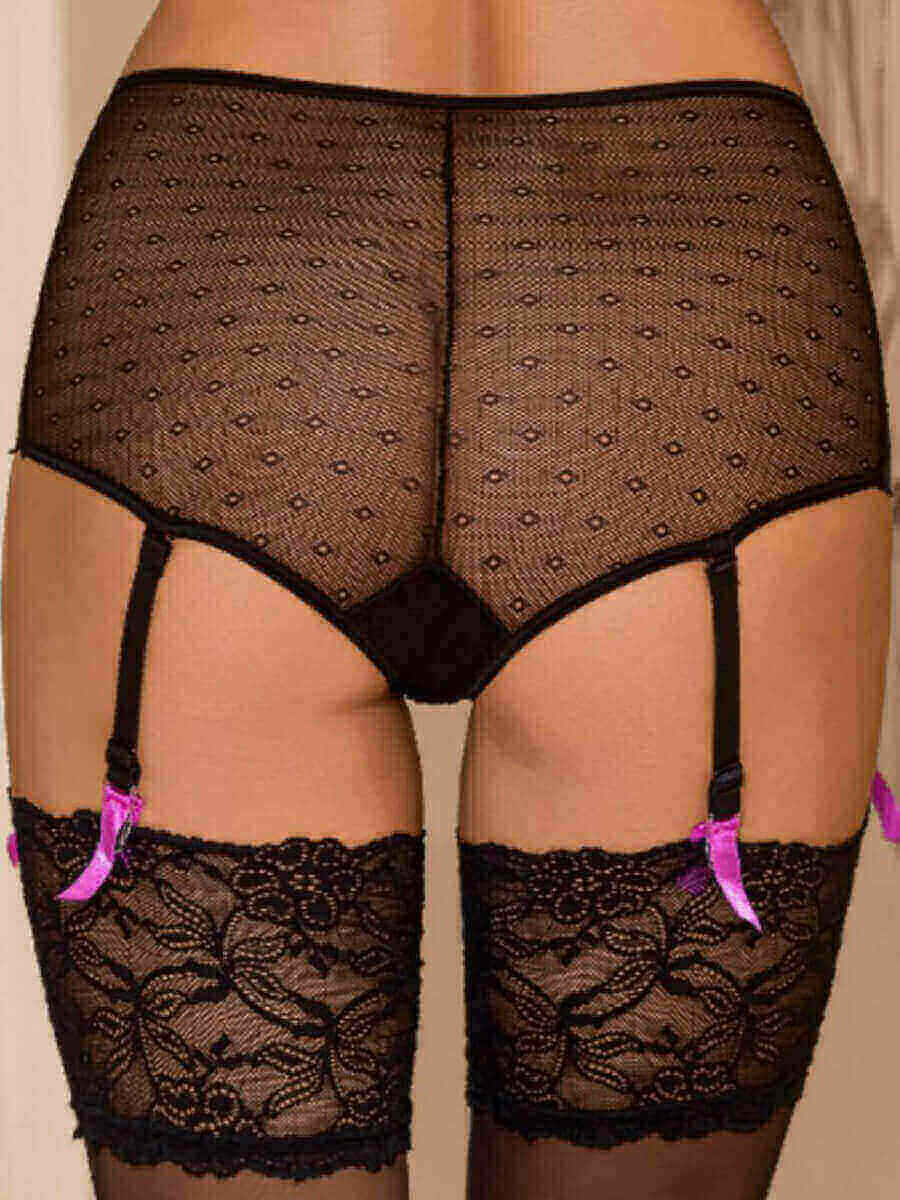 

Lovely Sexy See-through Bandage Design Black Bodystocking