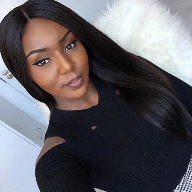 

Lovely Casual Long Straight Black Wig