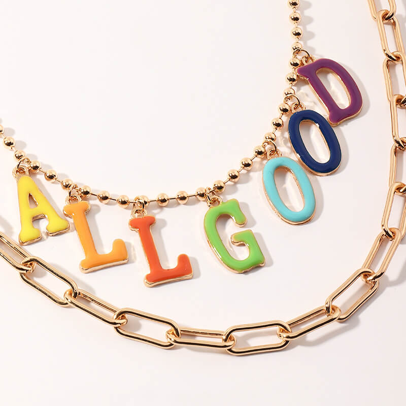 

Lovely Casual Letter Patchwork Gold Multilayer Necklace