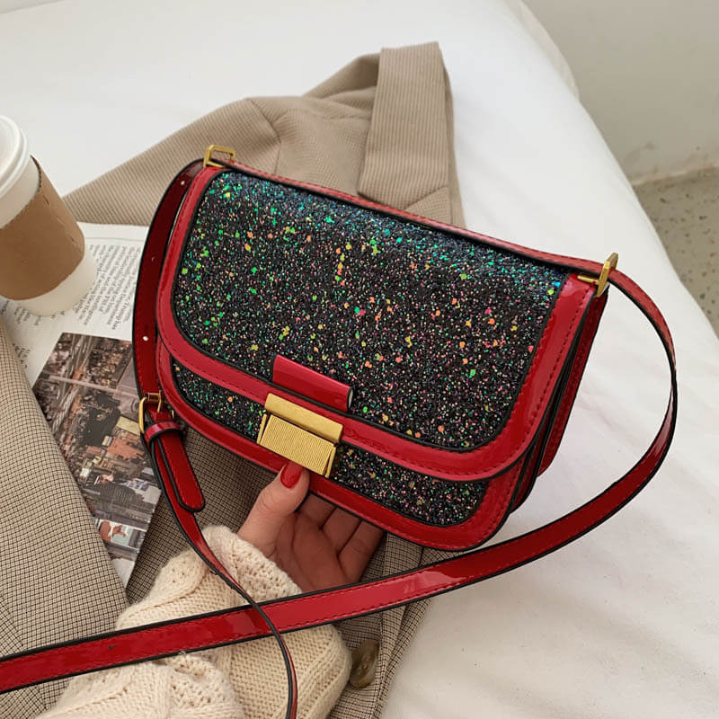 

Lovely Casual Sequined Patchwork Metal Decoration Red Crossbody Bag