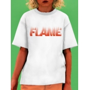 LW Boy Casual O Neck Letter Print White T-shirt