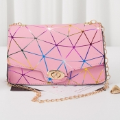 LW Faux Leather Geometric Crossbody Bag