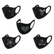 LW Casual Sequined Black Face Mask (With Five)