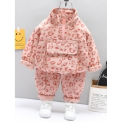 Lovely Girl Sportswear Leopard Print Zipper Design