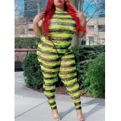 LW Plus Size Letter Print Striped Pants Set