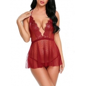 Lovely Sexy Backless Bandage Design See-through Re