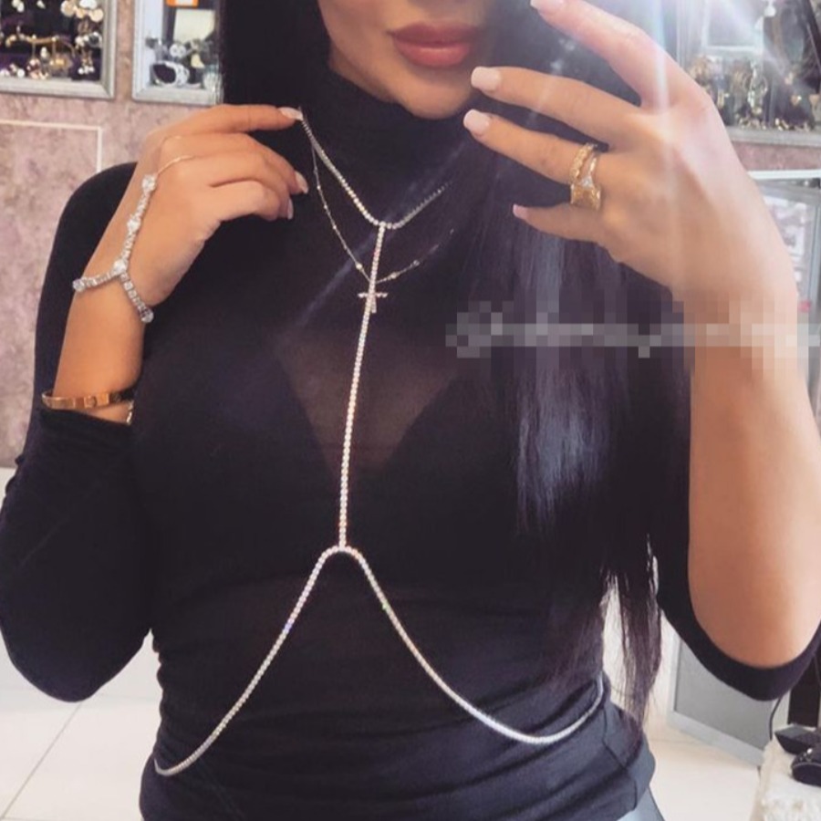 

LW SXY Crystal Silver Body Chain
