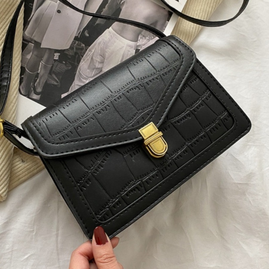 

Lovely Casual Crocodile Pattern Black Crossbody Bag, Brown