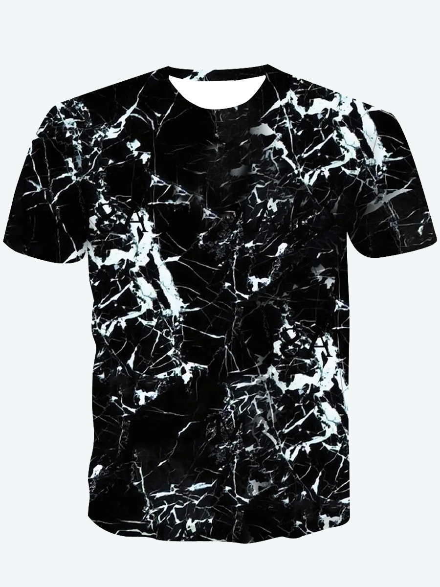 

Lovely Casual O Neck Tie-dye Black Men T-shirt