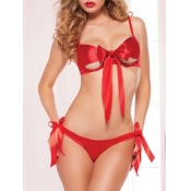 Lovely Sexy Bandage Design Bow-tie Decoration Red 