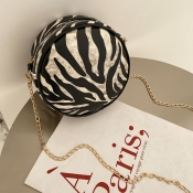 Lovely Casual Zebra Stripe Chain Strap Crossbody B