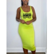 Lovely Street Heart-shaped Letter Print Lemon Yell