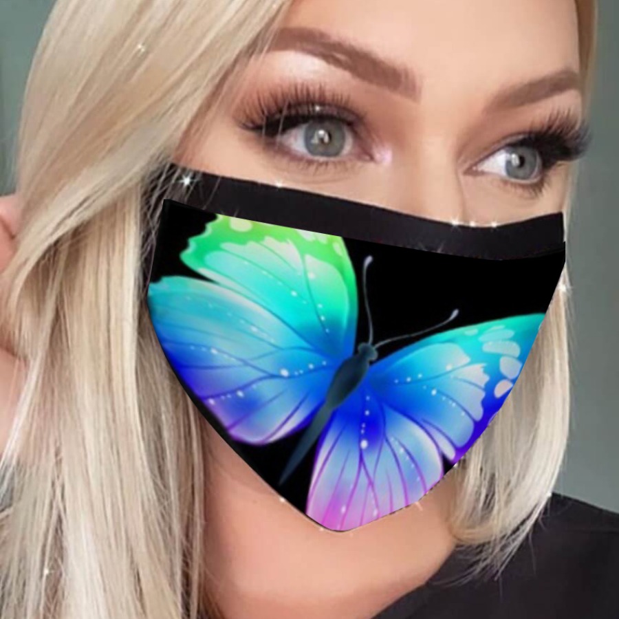 

Lovely Casual Butterfly Print Baby Blue Face Mask