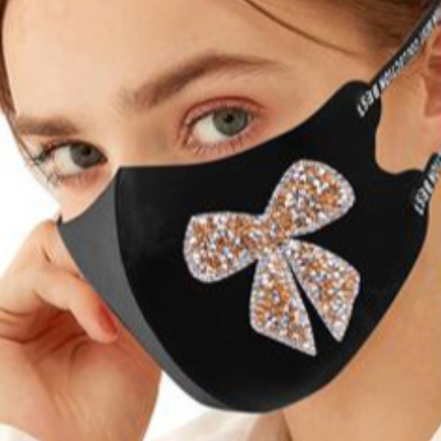 

Lovely Casual Bow-Tie Sequined Croci Face Mask