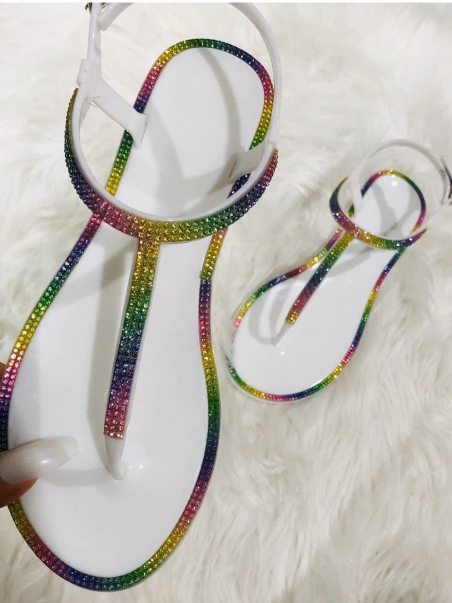 

Lovely Casual Tie-dye White Sandals