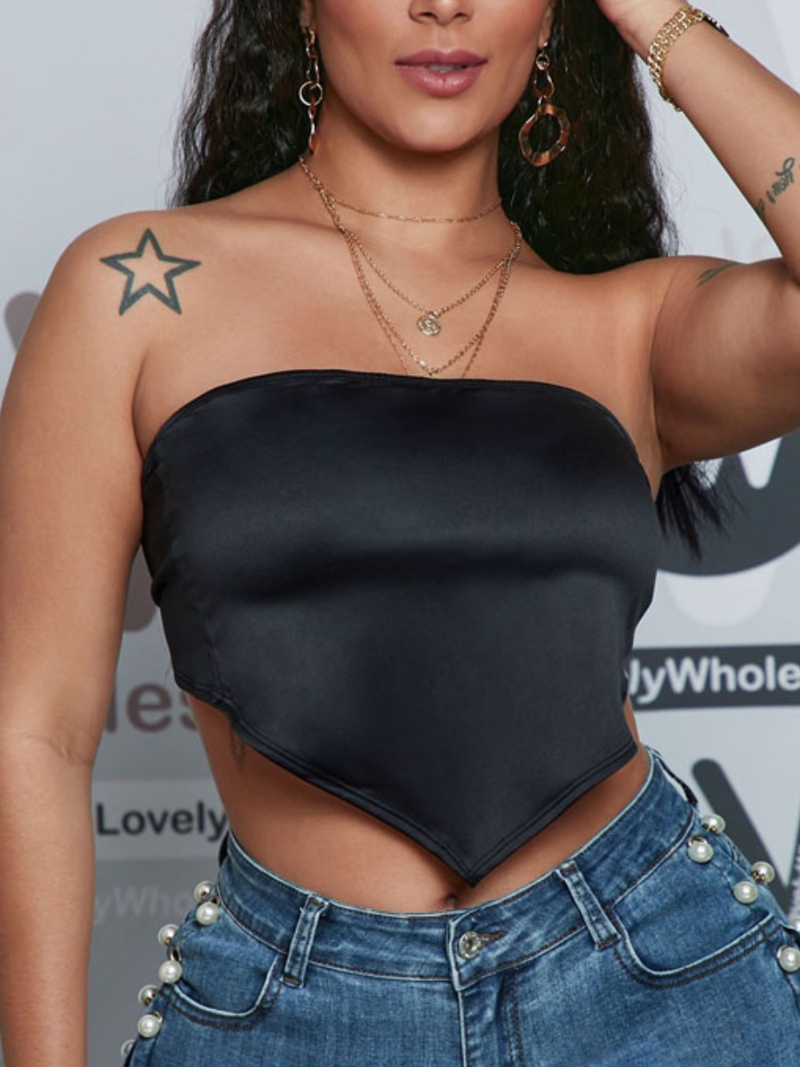 

Lovely Sexy Off The Shoulder Bandage Design Black Camisole