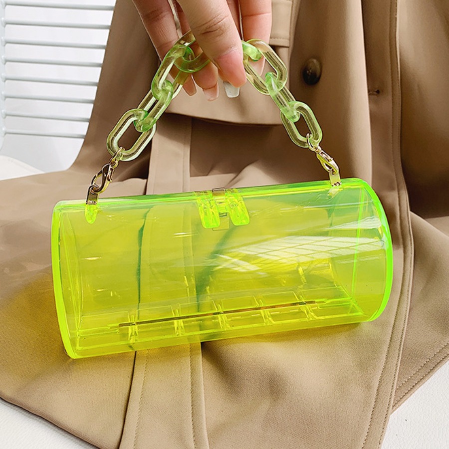 

Lovely Stylish See-through Chain Decoration Green Crossbody Bag