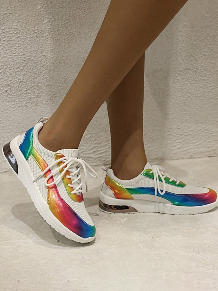 

Lovely Sporty Gradient White Sneakers