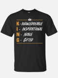LW Men King Letter Print T-shirt