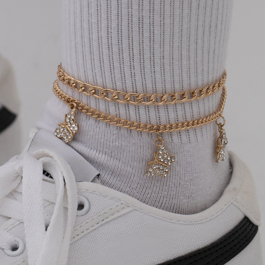 

Lovely Casual Butterfly Gold Body Chain
