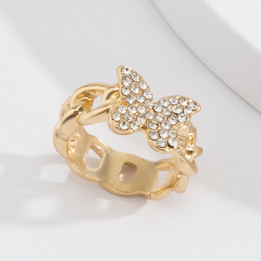 

Lovely Casual Butterfly Hollow-out Gold Ring