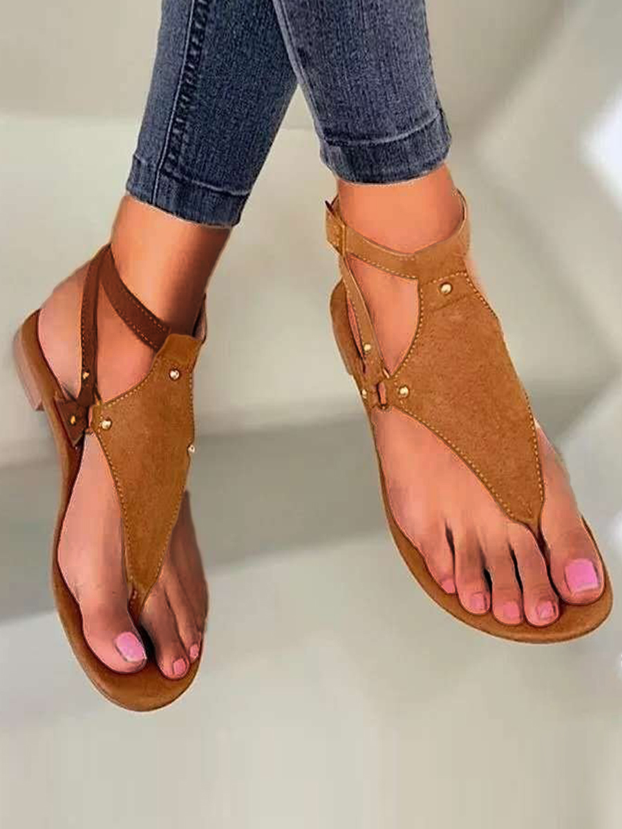

LW Casual Bandage Design Brown Slippers