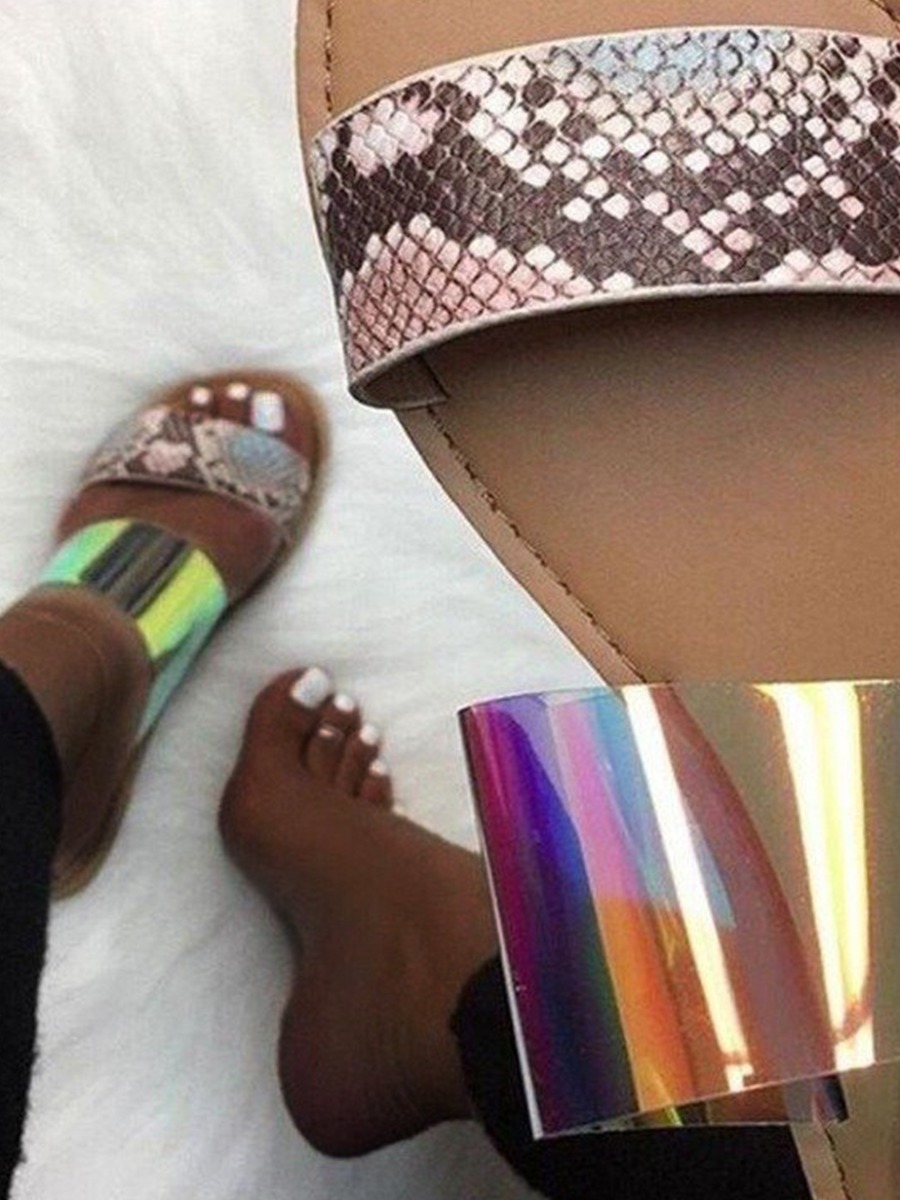 

LW Casual Cobra Print Gradient Sandals