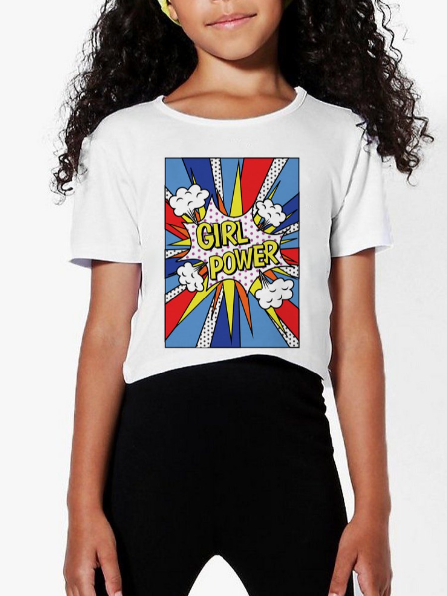 

Lovely Girl Casual Letter Print Patchwork White T-shirt
