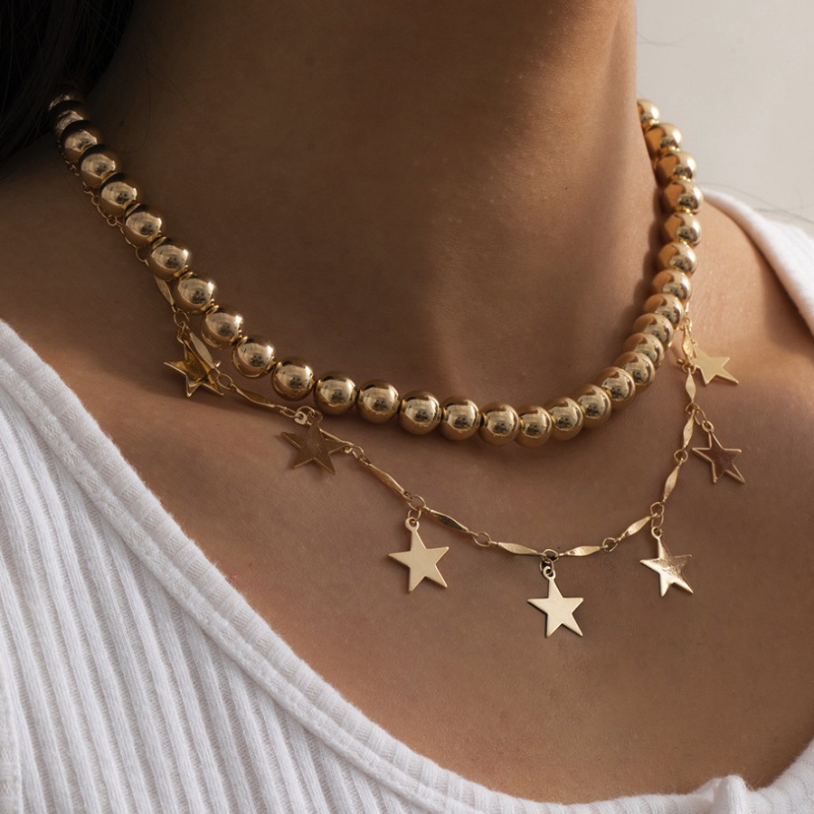 

Lovely Casual Star Gold Necklace