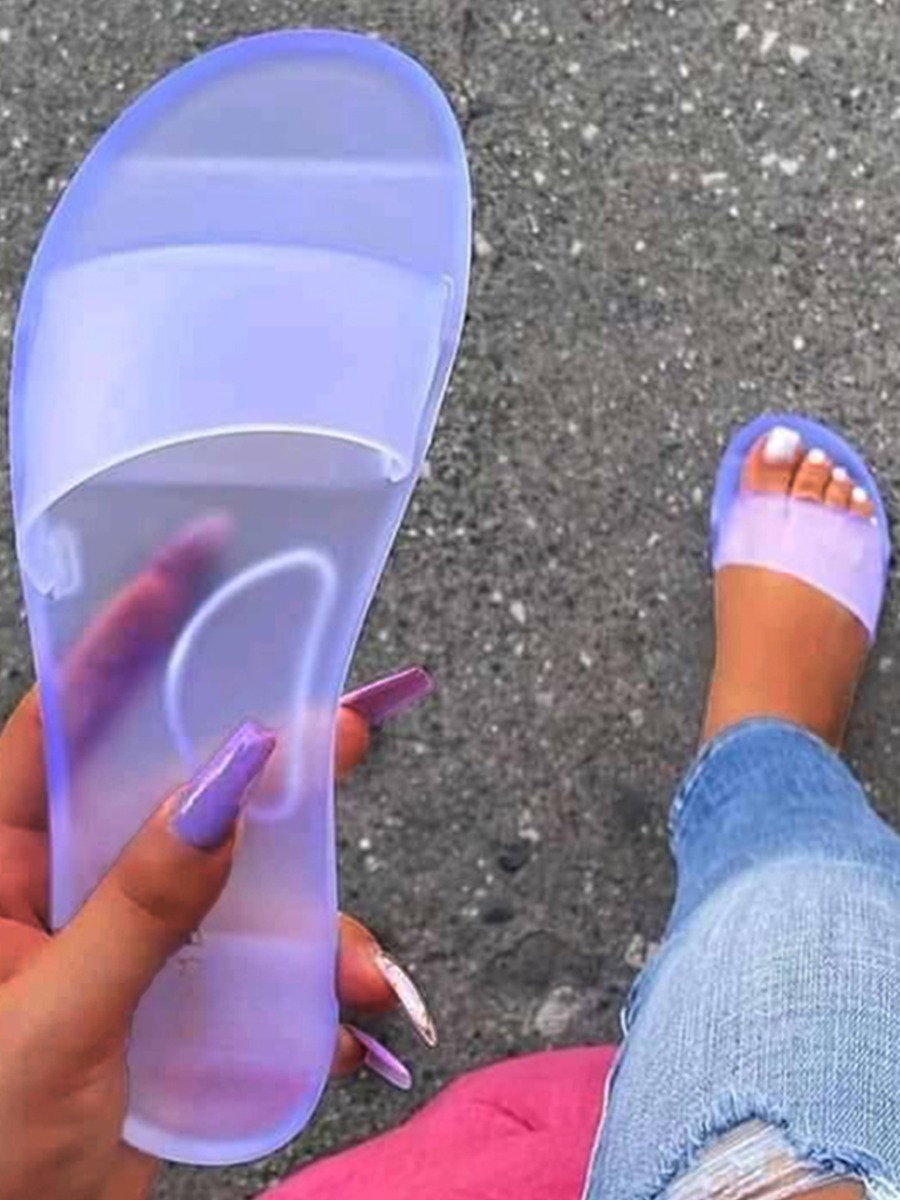 

LW Casual See-through White Slides