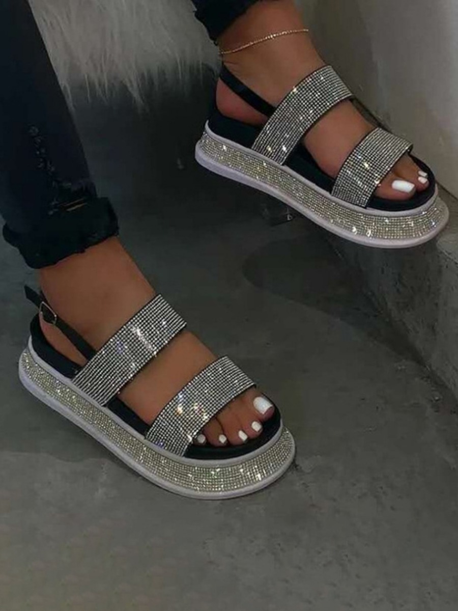 

LW Casual Sequined Black Platform Shoes