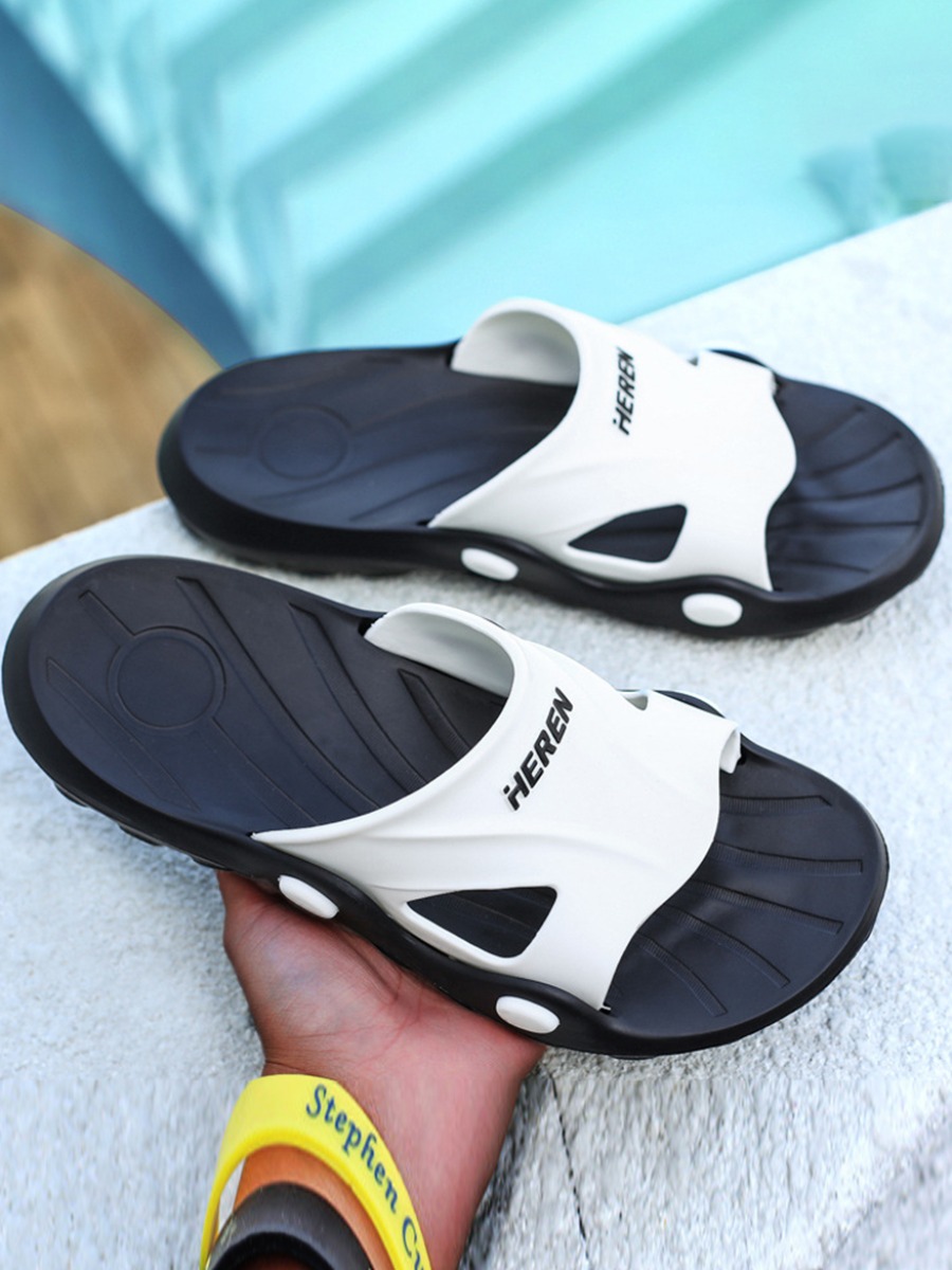 

Lovely Men Casual Hollow-out Letter White Slippers