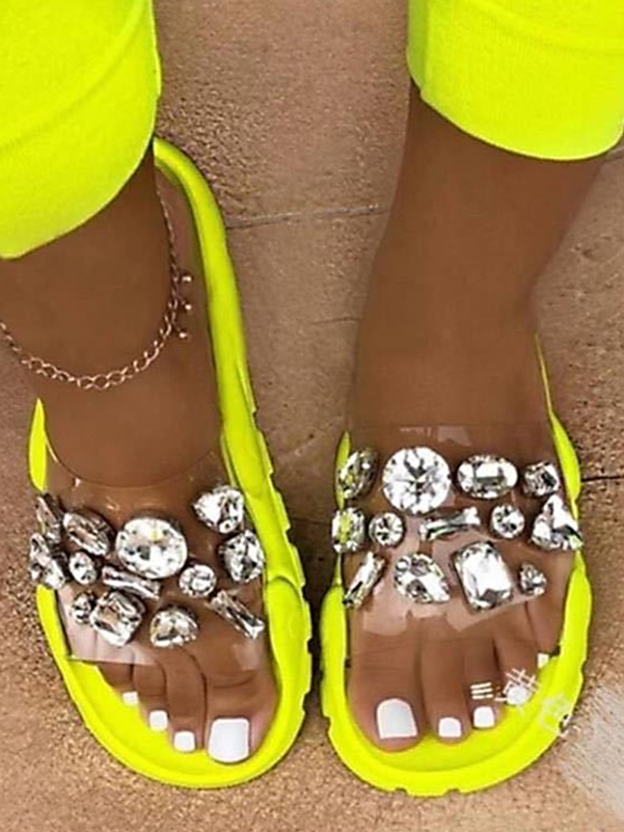 

LW Casual See-through Yellow Slippers