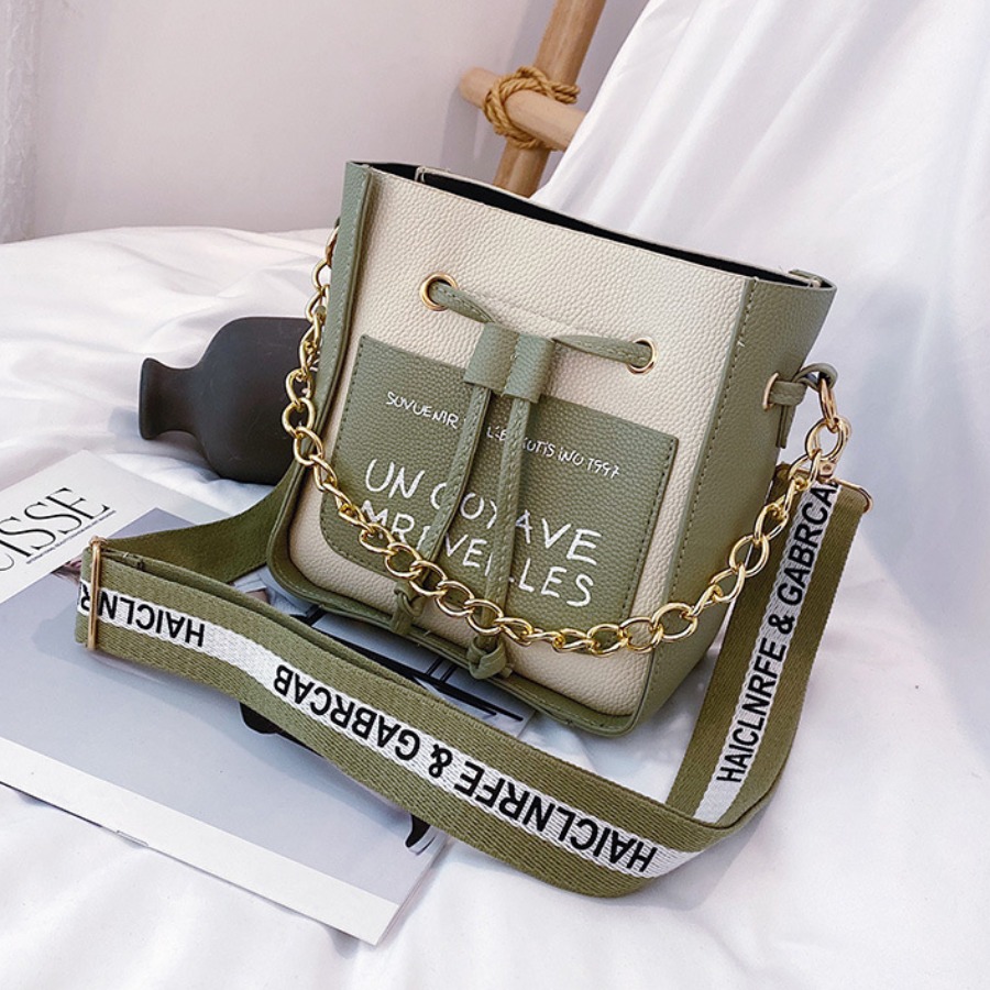 

LW Casual Letter Print Light Green Crossbody Bags