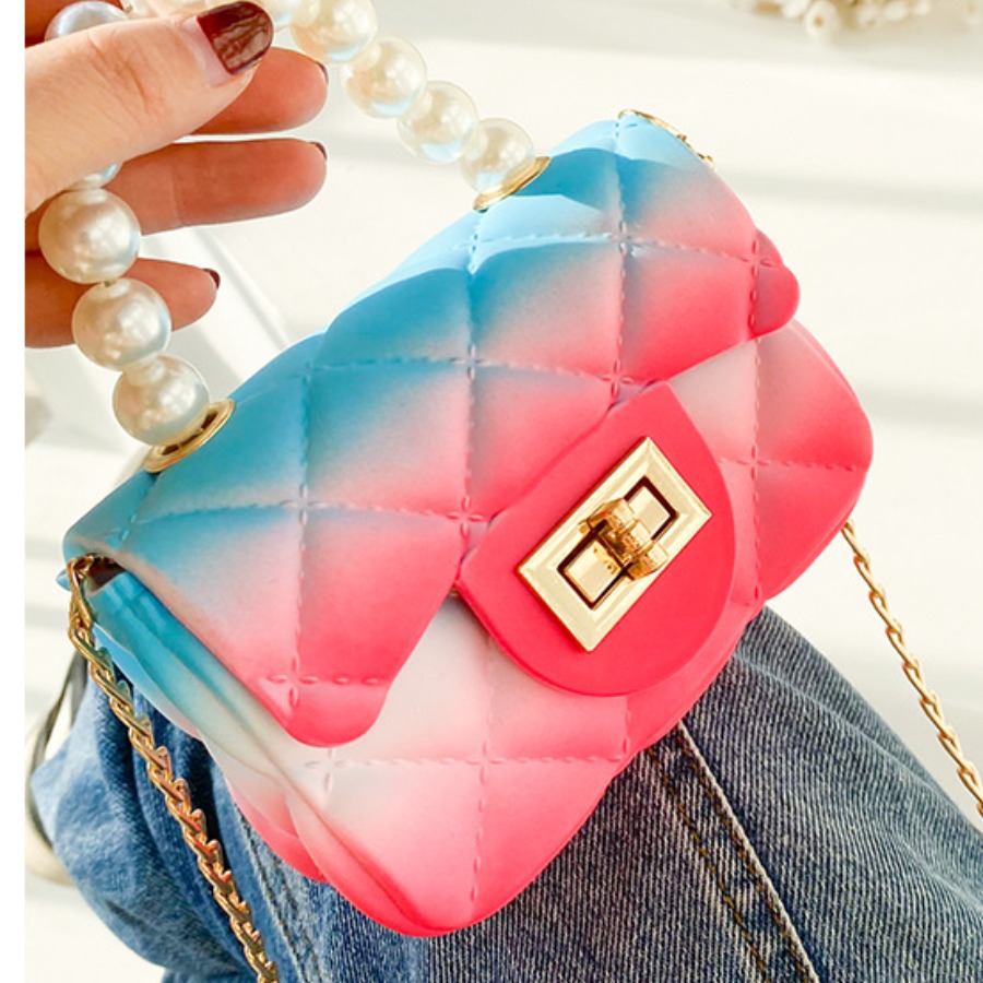 

Lovely Street Pearl Decoration Gradient Rose Red Crossbody Bags