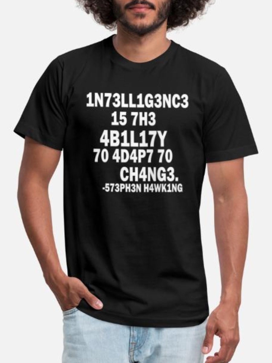 

Lovely Men CasualO Neck Letter Print Black T-shirt