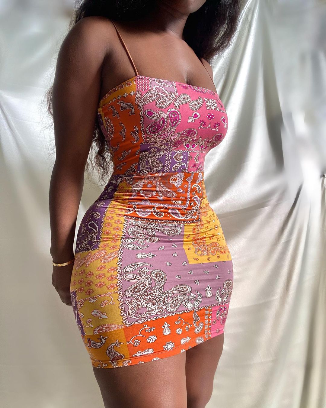 

Lovely Casual Cashew Print Patchwork Multicolor Mini Dress, Multi