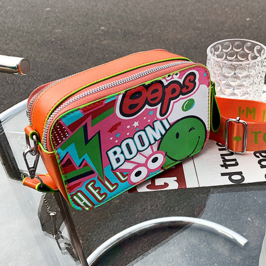 

Lovely Casual Cartoon Letter Print Orange Crossbody Bag