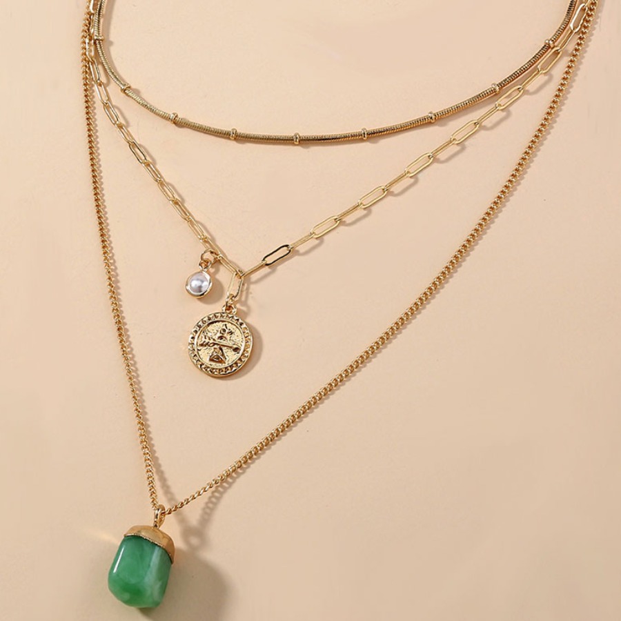 

Lovely Casual Coin Decor Gold Multilayer Necklace