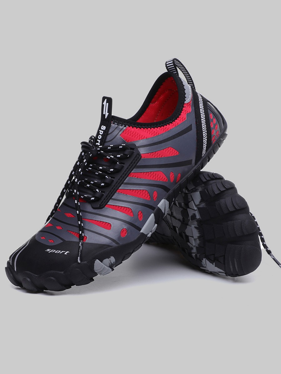 

Lovely Men Sporty Striped Red Sneakers